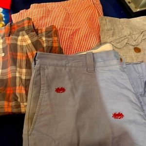 Lot of JCrew shorts x2 (plaid and blue) and one pair vinyard vines (red striped)